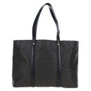 CELINE Macadam Canvas Hand Bag PVC Leather Black Gold Auth 191811V-3