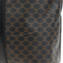 CELINE Macadam Canvas Hand Bag PVC Leather Black Gold Auth 191811V-4