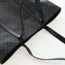 CELINE Macadam Canvas Hand Bag PVC Leather Black Gold Auth 191811V-7