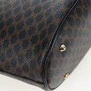 CELINE Macadam Canvas Hand Bag PVC Leather Black Gold Auth 191813V-16