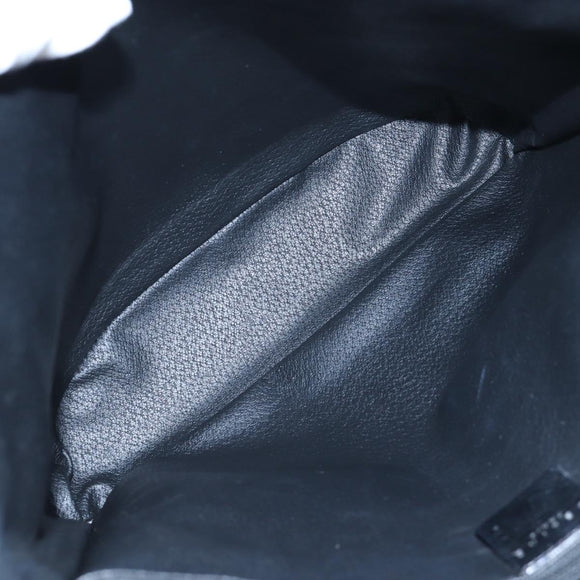 CELINE Macadam Canvas Hand Bag PVC Leather Black Gold Auth 191813V