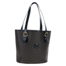CELINE Macadam Canvas Hand Bag PVC Leather Black Gold Auth 191813V-1
