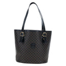 CELINE Macadam Canvas Hand Bag PVC Leather Black Gold Auth 191813V-13