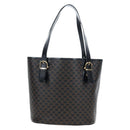 CELINE Macadam Canvas Hand Bag PVC Leather Black Gold Auth 191813V-2
