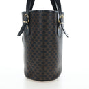 CELINE Macadam Canvas Hand Bag PVC Leather Black Gold Auth 191813V-3