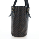 CELINE Macadam Canvas Hand Bag PVC Leather Black Gold Auth 191813V-4