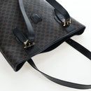CELINE Macadam Canvas Hand Bag PVC Leather Black Gold Auth 191813V-6