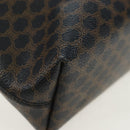 CELINE Macadam Canvas Tote Bag PVC Leather Black Gold Auth 191814V-14
