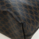 CELINE Macadam Canvas Tote Bag PVC Leather Black Gold Auth 191814V-15