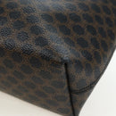 CELINE Macadam Canvas Tote Bag PVC Leather Black Gold Auth 191814V-10