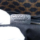 CELINE Macadam Canvas Tote Bag PVC Leather Black Gold Auth 191814V-12