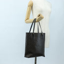 CELINE Macadam Canvas Tote Bag PVC Leather Black Gold Auth 191814V-22