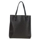 CELINE Macadam Canvas Tote Bag PVC Leather Black Gold Auth 191814V-2