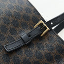 CELINE Macadam Canvas Tote Bag PVC Leather Black Gold Auth 191814V-9