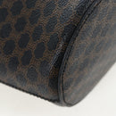 CELINE Macadam Canvas Tote Bag PVC Leather Black Gold Auth 191815V-9