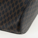 CELINE Macadam Canvas Tote Bag PVC Leather Black Gold Auth 191815V-15