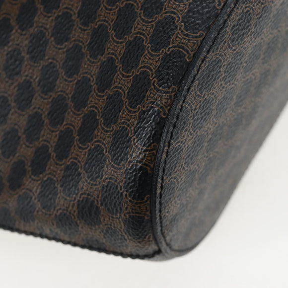 CELINE Macadam Canvas Tote Bag PVC Leather Black Gold Auth 191815V