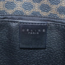 CELINE Macadam Canvas Tote Bag PVC Leather Black Gold Auth 191815V-18