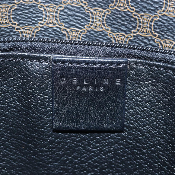 CELINE Macadam Canvas Tote Bag PVC Leather Black Gold Auth 191815V