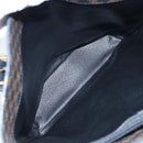 CELINE Macadam Canvas Tote Bag PVC Leather Black Gold Auth 191815V-10