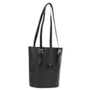 CELINE Macadam Canvas Tote Bag PVC Leather Black Gold Auth 191815V-1