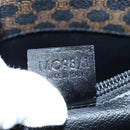 CELINE Macadam Canvas Tote Bag PVC Leather Black Gold Auth 191815V-12