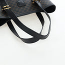 CELINE Macadam Canvas Hand Bag PVC Leather Black Gold Auth 191816V-10