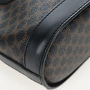 CELINE Macadam Canvas Hand Bag PVC Leather Black Gold Auth 191816V-16