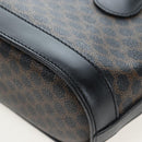 CELINE Macadam Canvas Hand Bag PVC Leather Black Gold Auth 191816V-17