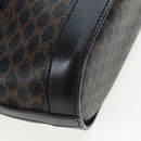 CELINE Macadam Canvas Hand Bag PVC Leather Black Gold Auth 191816V-18