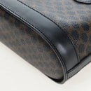 CELINE Macadam Canvas Hand Bag PVC Leather Black Gold Auth 191816V-19