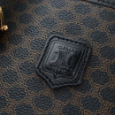 CELINE Macadam Canvas Hand Bag PVC Leather Black Gold Auth 191816V-21