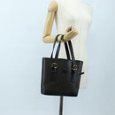 CELINE Macadam Canvas Hand Bag PVC Leather Black Gold Auth 191816V-28