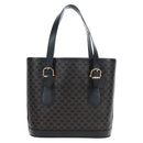 CELINE Macadam Canvas Hand Bag PVC Leather Black Gold Auth 191816V-2