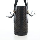 CELINE Macadam Canvas Hand Bag PVC Leather Black Gold Auth 191816V-3
