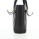 CELINE Macadam Canvas Hand Bag PVC Leather Black Gold Auth 191816V-4