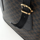 CELINE Macadam Canvas Hand Bag PVC Leather Black Gold Auth 191816V-5