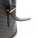 CELINE Macadam Canvas Hand Bag PVC Leather Black Gold Auth 191816V-7