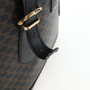 CELINE Macadam Canvas Hand Bag PVC Leather Black Gold Auth 191816V-8