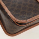 CELINE Macadam Canvas Shoulder Bag PVC Leather Brown Gold Auth 191817V-15