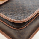 CELINE Macadam Canvas Shoulder Bag PVC Leather Brown Gold Auth 191817V-16