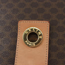 CELINE Macadam Canvas Shoulder Bag PVC Leather Brown Gold Auth 191817V-19