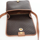 CELINE Macadam Canvas Shoulder Bag PVC Leather Brown Gold Auth 191817V-20