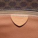 CELINE Macadam Canvas Shoulder Bag PVC Leather Brown Gold Auth 191817V-12