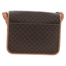 CELINE Macadam Canvas Shoulder Bag PVC Leather Brown Gold Auth 191817V-2