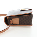 CELINE Macadam Canvas Shoulder Bag PVC Leather Brown Gold Auth 191817V-3