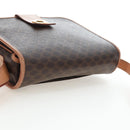 CELINE Macadam Canvas Shoulder Bag PVC Leather Brown Gold Auth 191817V-6