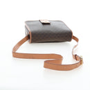 CELINE Macadam Canvas Shoulder Bag PVC Leather Brown Gold Auth 191817V-7