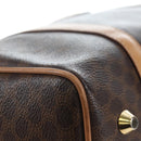 CELINE Macadam Canvas Boston Bag PVC Leather Brown Gold Auth 191818V-11