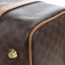 CELINE Macadam Canvas Boston Bag PVC Leather Brown Gold Auth 191818V-12